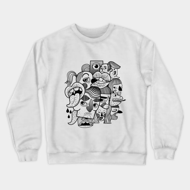 faces Crewneck Sweatshirt by shustinakatya